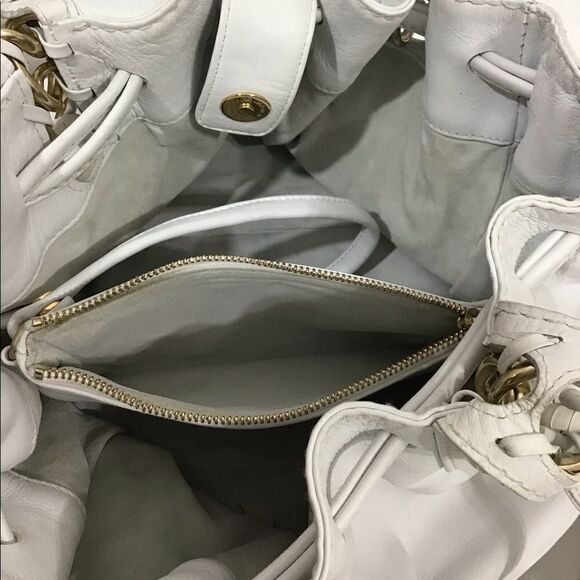 Michael Kors White Oversized Leather Tote Fringe Tassels Bag - Picture 7 of 11